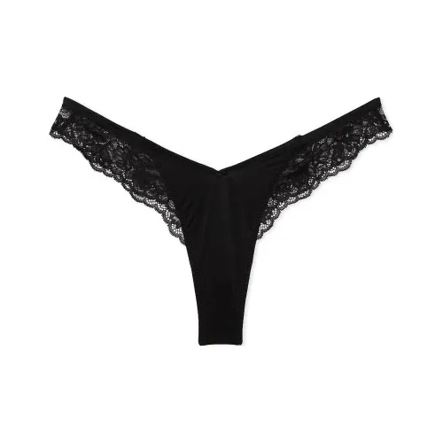 Victoria's Secret VERY Сексуальный Розовый Кружевная отделка Высокая белье-трусы BK Нижнее белье Женские 1 упаковка Черный