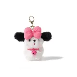 Розово-красный бант щенок