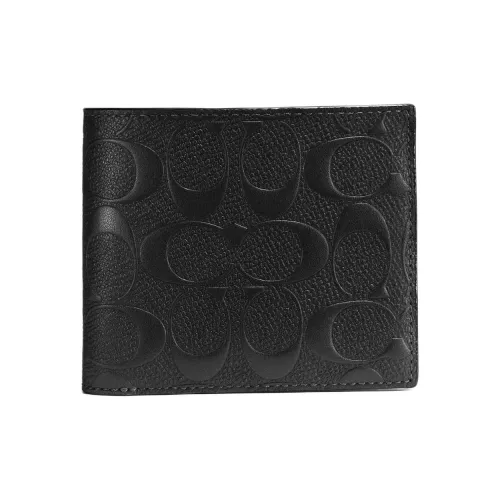 COACH 3 IN 1 Wallet ICONIC Кожа Кошелек Мини Мужской Черный