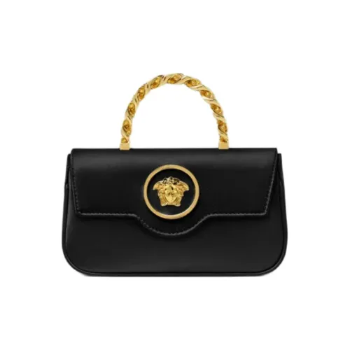 VERSACE La Medusa Сатиновая Сумка через плечо Сумка Мини Женская Черная