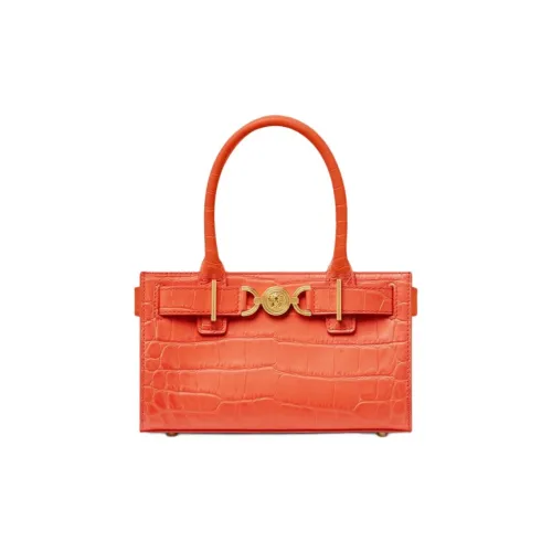 VERSACE Medusa '95 Коровья кожа Тоут Сумка Сумка для покупок Сумка Маленькая Женская Апельсин