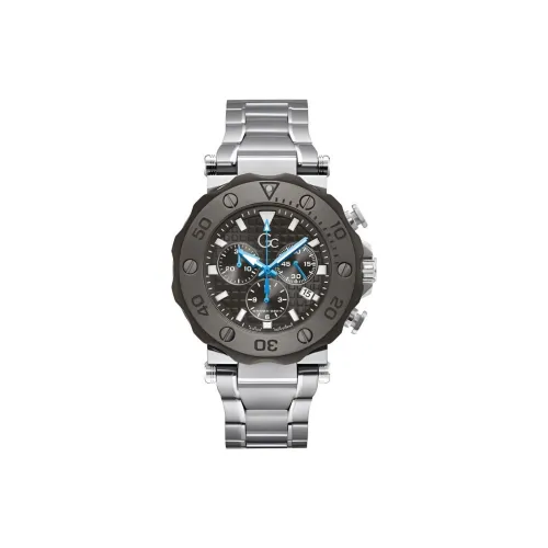 GUESS Мужские часы Кварцевый механизм Ремешок из нержавеющей стали 44 мм Черный циферблат Часы Y63002G5MF