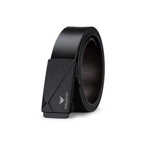 WilliamPOLO Ремни из коровьей кожи Мужской Черный матовый Ширина 3,4CM