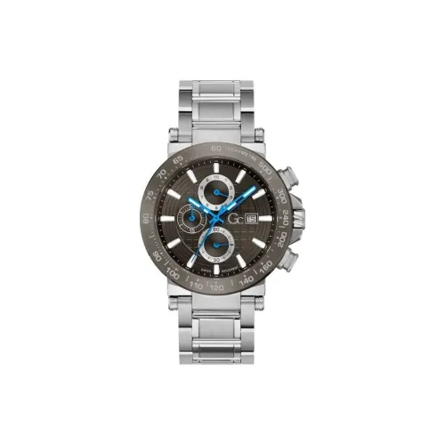 GUESS Мужские часы Кварцевый механизм Ремешок из нержавеющей стали 44 мм Черный циферблат Часы Y37011G5MF