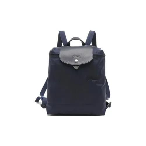 LONGCHAMP Le Pliage Green Переработанный холст с кожей цвет морской синий женский рюкзак