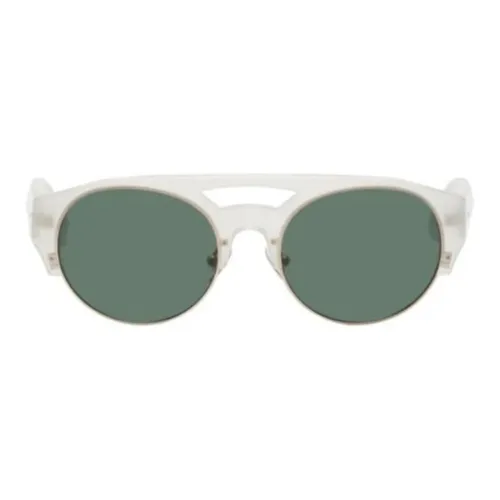DRIES VAN NOTEN Металл Ацетатная пластина Aviator Солнцезащитные очки Унисекс Белый