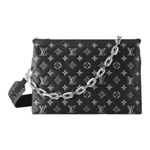 LOUIS VUITTON Coussin Овчина Сумка через плечо Сумка Средний Женские Черный