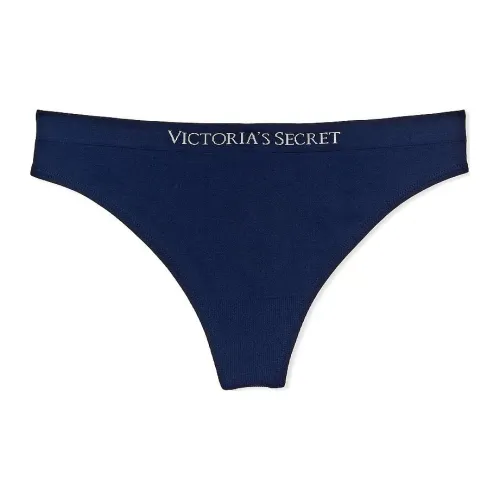 Victoria's Secret Бесшовный Стринг Panty Noir Темно-синий Нижнее белье Женские 1 Пачка Морской синий