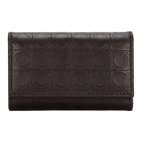 FERRAGAMO Корова Кожа Держатель Ключей Key Pouch Унисекс Черный