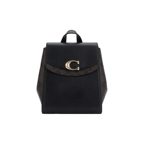 COACH Celia Коровья кожа Пэчворк Рюкзак Маленький Женский Черный Монограмма
