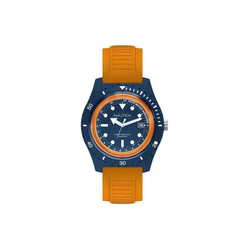 NAUTICA Наручные часы Кварцевый механизм Силиконовый ремешок 44 мм Черный циферблат Мужские часы NAPIBZ004