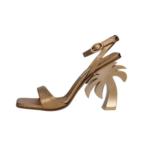 PALM ANGELS One Ремень Сандалии 10,5 см Женские Золотые