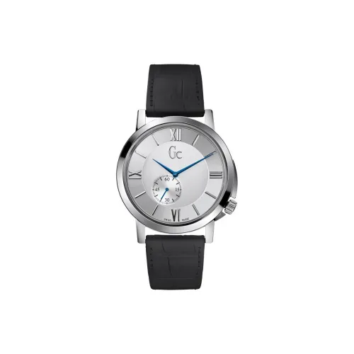 GUESS Наручные часы Кварцевый механизм Кожаный ремешок 42 мм Серебристый циферблат Мужские часы