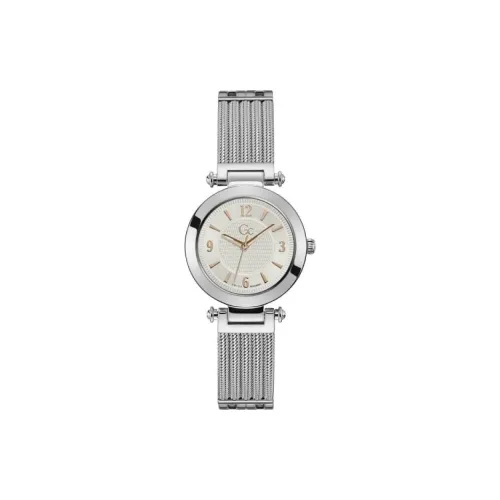 GUESS Женские часы Кварцевый механизм Ремешок из нержавеющей стали 32 мм Серебристый циферблат