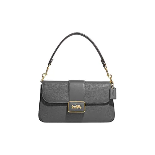 COACH Grace с коровьей кожей и овчиной портативная сумка через плечо мини женская серого цвета