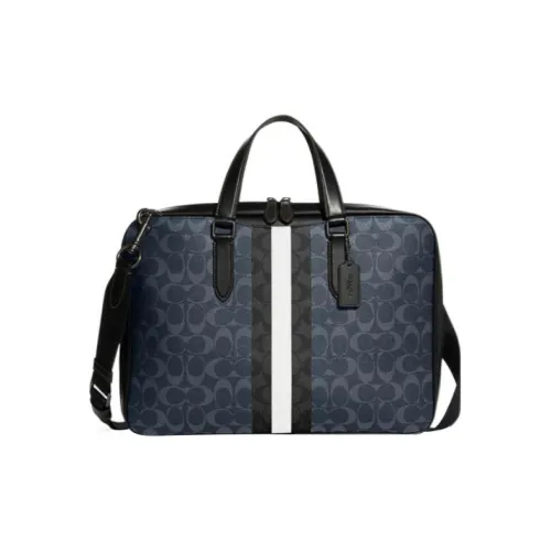 COACH Graham Искусственная кожа Одно плечо Ручная сумка Сумка через плечо Большая Мужская Джинсовый синий