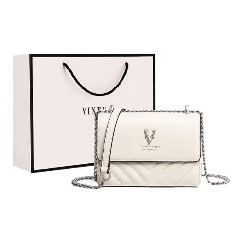 VINEY Коровья кожа Маленькая квадратная сумка сумка через плечо плечевая сумка Стандартная Женская Экрю