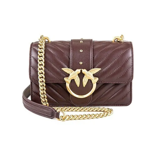 PINKO Овчина Bird Сумка Swallow Сумка Сумка через плечо Маленькая Женская Бургунди