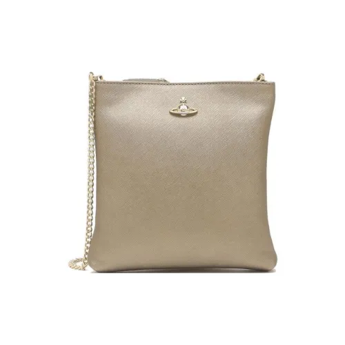 Vivienne Westwood Squire Коровья кожа Сумка через плечо Сумка на плечо Женская Металлический серый