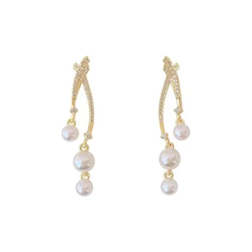 RUOK Alloy Faux Pearl Earrings Women's