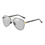 Черная золотая оправа с поляризованными фотохромными линзами + коробка