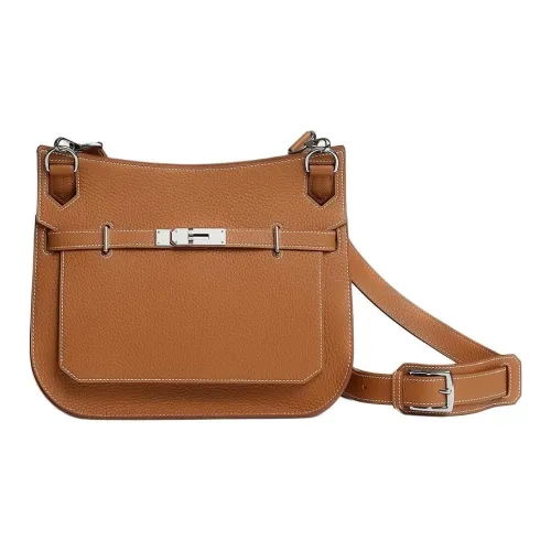 HERMES Jypsiere Clemence Коровья кожа Сумка через плечо Женская 37 Золотисто-коричневый