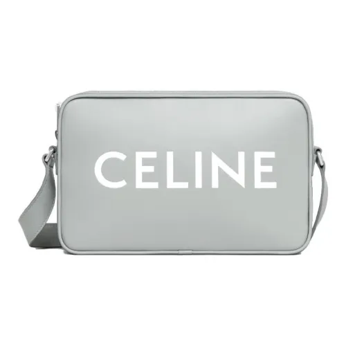 CELINE Гладкая коровья кожа Сумка через плечо Сумка для доставки Средний размер Мужская Светло-серый