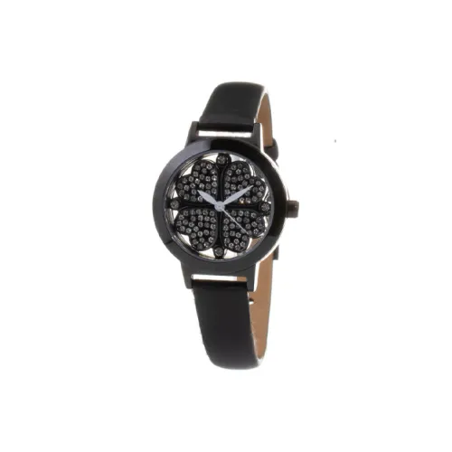 Folli Follie Women's Watch Кварцевый механизм Кожаный ремешок 30MM Черный циферблат