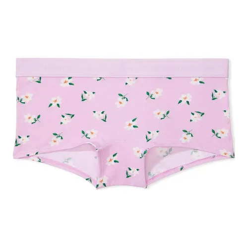 Victoria's Secret Логотип Хлопок Boyshort Panty Фиолетовый Sugar Tossed Lilies Нижнее белье Женские 1 шт Розовый