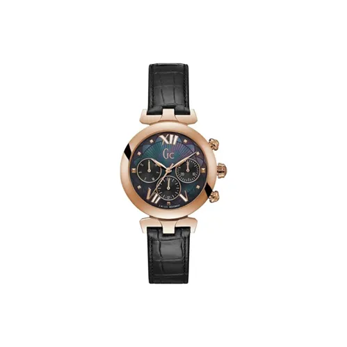 GUESS Наручные часы Кварцевый механизм Кожаный ремешок 36 мм Черный циферблат Женские часы