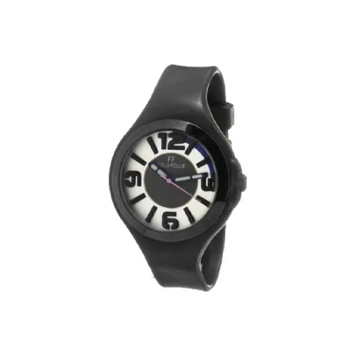 Folli Follie Женские часы Кварцевый механизм Силиконовый ремешок 40 мм Черный циферблат