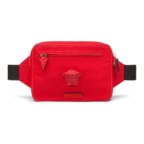 VERSACE La Medusa Ткань с коровьей кожей бананка мужской красный