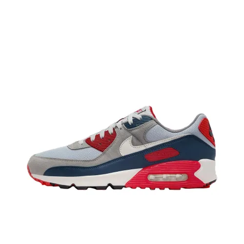 Nike Air Max 90 Casual Low Top Серый Синий Красный Мужской