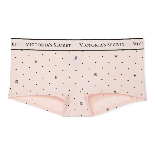Victoria's Secret Логотип Хлопок Boyshort Panty С принтом Нижнее белье Женское 1 упаковка Розовый