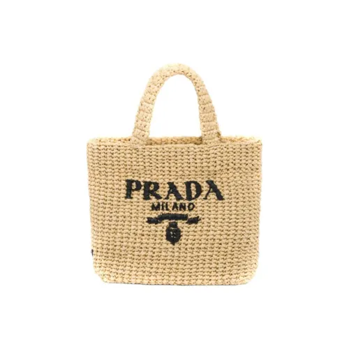 PRADA Рафия Волокно Тот Сумка Сумка для покупок Сумка через плечо Сумка Маленькая Женская Коричневая