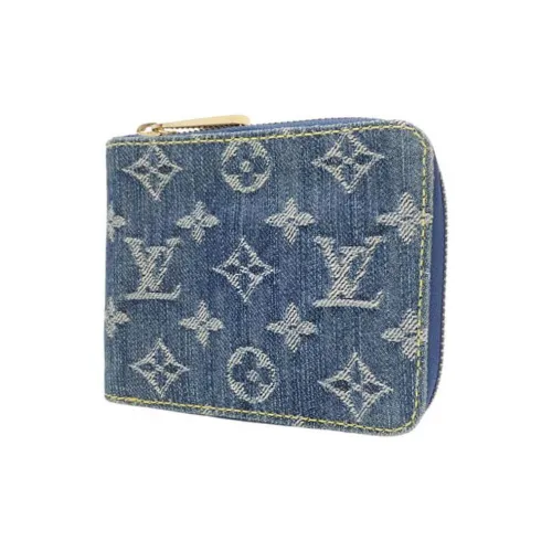 LOUIS VUITTON Zippy Denim Wallet Mini Women's Blue