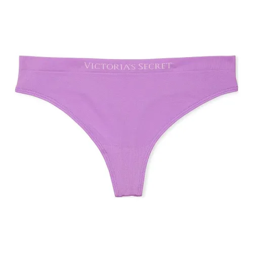 Victoria's Secret Бесшовный Кружевной Отделка Стринг-Панталоны С принтами Женское Нижнее Белье 1 Пачка Фиолетовый