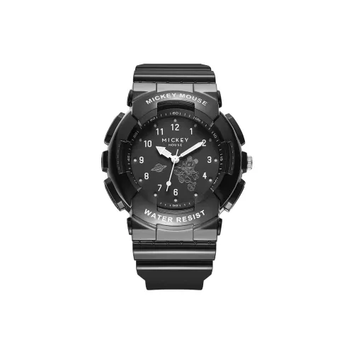Disney Space Mickey Series Кварцевый механизм Силиконовый ремешок Часы Унисекс Черный циферблат MK 11575B