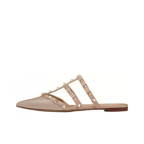 Valentino Rockstud Резиновая подошва Домашние тапочки Женские Бежевый