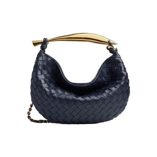 Bottega Veneta Sardine Овчина Тоут Сумка Сумка для покупок Сумка Сумка через плечо Сумка через плечо Маленькая Женская Космический Синий