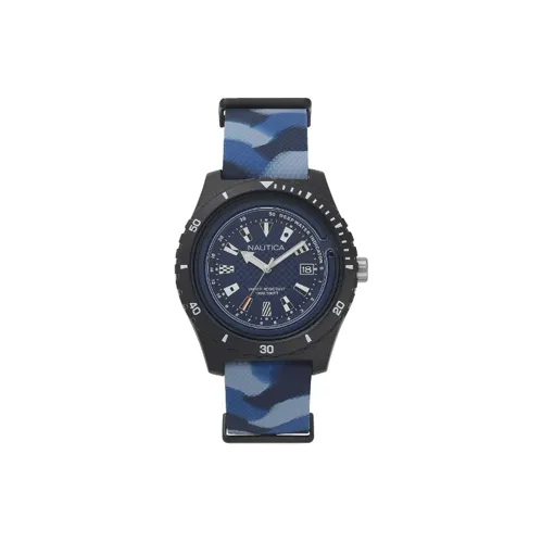 NAUTICA Наручные часы Кварцевый механизм Силиконовый ремешок 46 мм Синий циферблат Мужские часы NAPSRF004