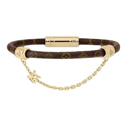LOUIS VUITTON Холст Металл Брасс Браслеты Мужской Коричневый
