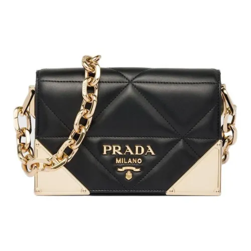 PRADA Напп-Кожа Сумка через плечо Сумка на плечо Женская Черная