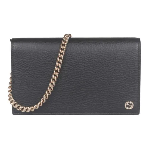 GUCCI Сумка из коровьей кожи с цепочкой кошелек сумка через плечо женская черная