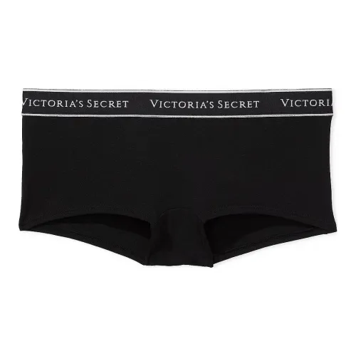 Victoria's Secret Логотип Хлопок Boyshort Panty Черный Трусы Женские 1 Пачка Черный