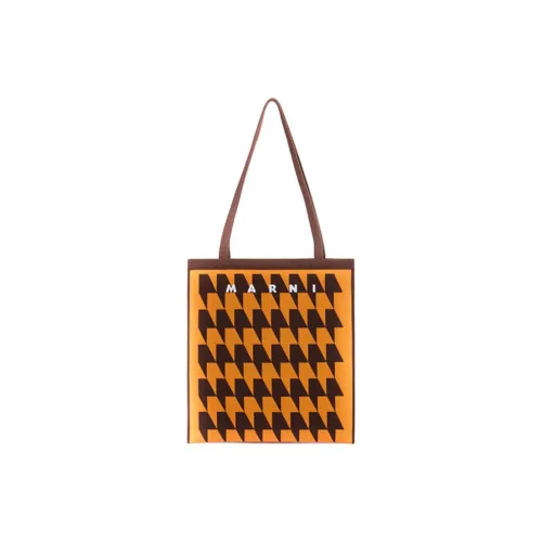 MARNI Полиэстер Сумка для покупок Тоут Сумка на одно плечо Женская Тыква Мокко