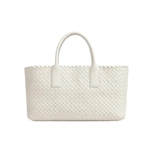 Bottega Veneta Cabat Овечья шкура Тоут Сумка Сумка для покупок Сумка Сумка через плечо Маленькая Женская Белая