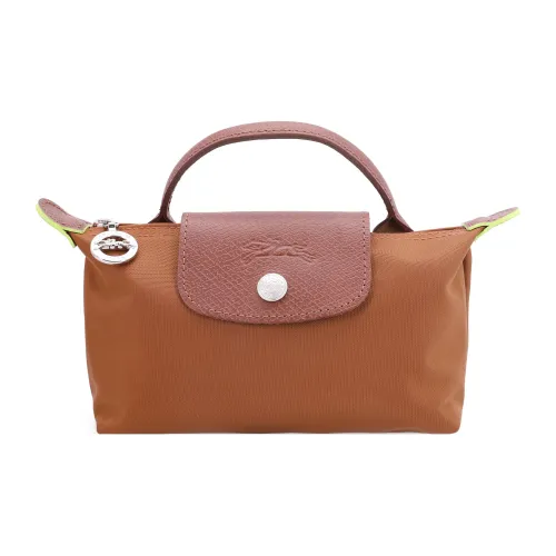 LONGCHAMP Le Pliage Green Коровья кожа Комбинированный Пельмени Сумка Женская Цвет Коньячный