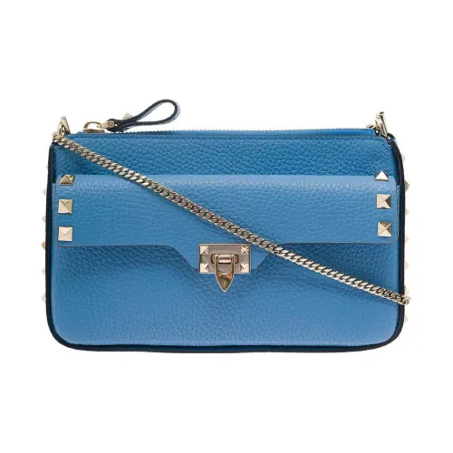 Valentino Rockstud Телячья кожа Сумка через плечо Мини Женская Синяя