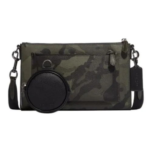 COACH Holden Кожа Комбинированная Сумка Комбинированная Сумка Сумка через плечо Средний Мужская Оливково-зеленая